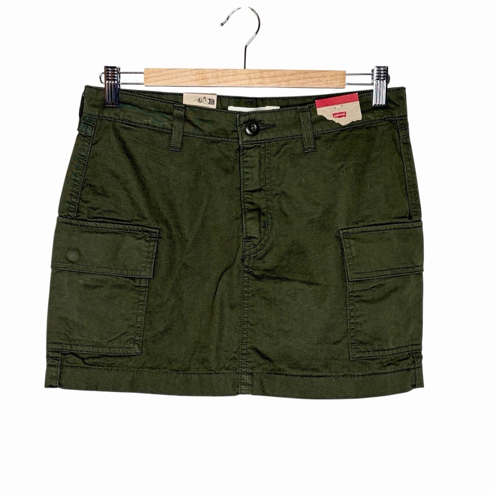 Levis 94 Cargo Skirt Green Womens 26 Military Utility Army Mini Granola Grunge